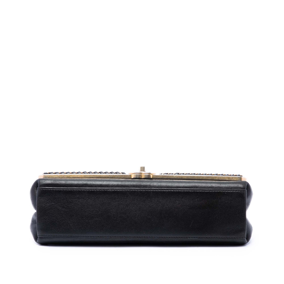 Chanel Chevron Sheepskin Surpiqué Chain anse supérieure à rabat
