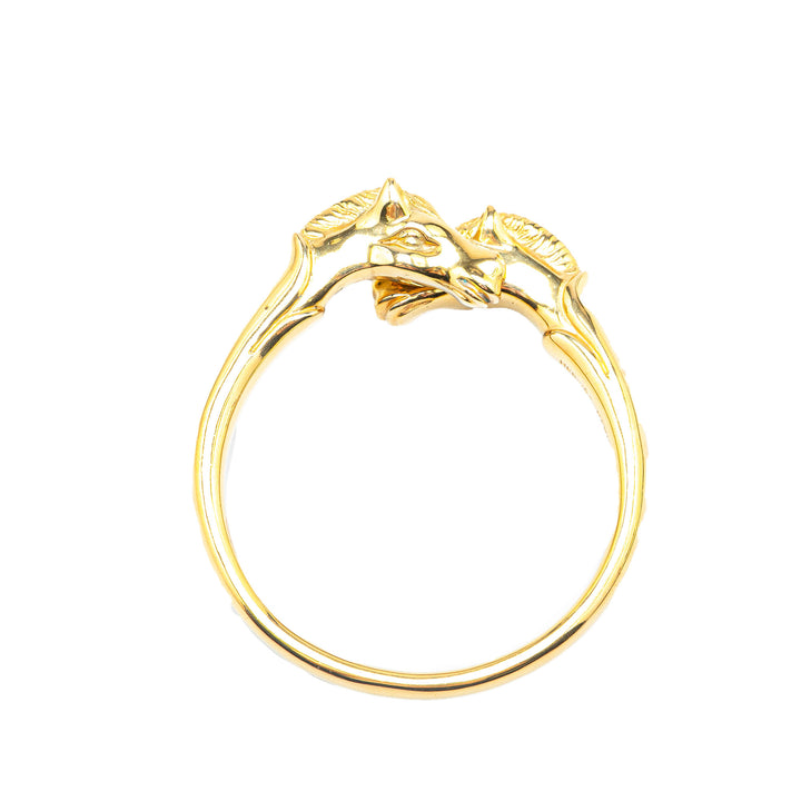 Gold Plated Cheval Double Horse Bangle Gold - Gaby Paris
