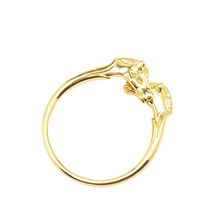 Gold Plated Cheval Double Horse Bangle Gold - Gaby Paris