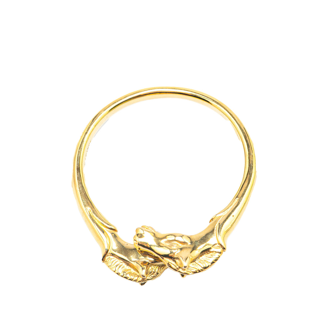 Gold Plated Cheval Double Horse Bangle Gold - Gaby Paris