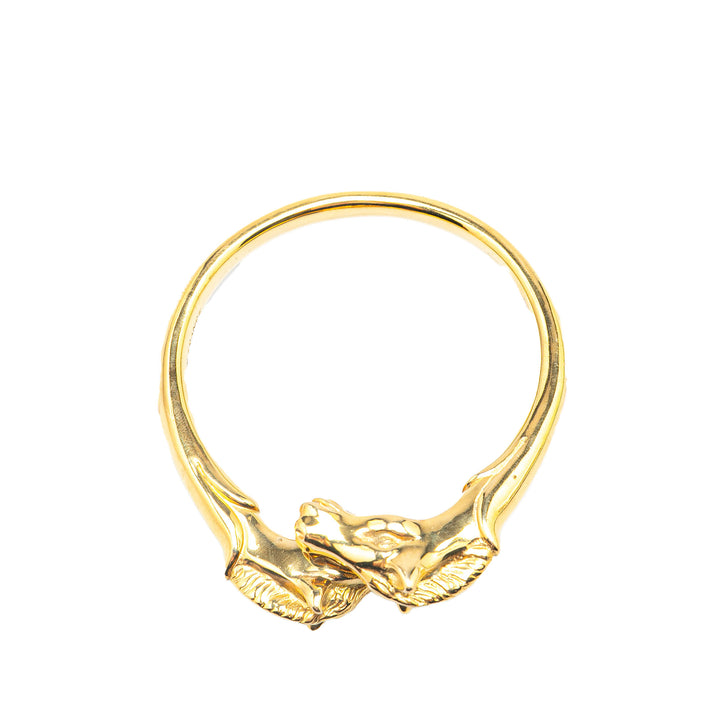 Gold Plated Cheval Double Horse Bangle Gold - Gaby Paris