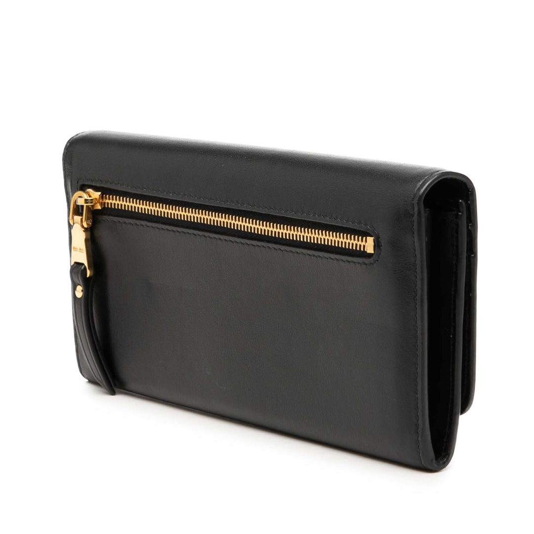 Miu Miu Soft Veau Bow Bifold Portefeuille long