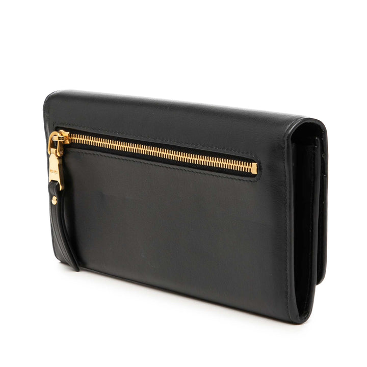 Miu Miu Soft Veau Bow Bifold Portefeuille long