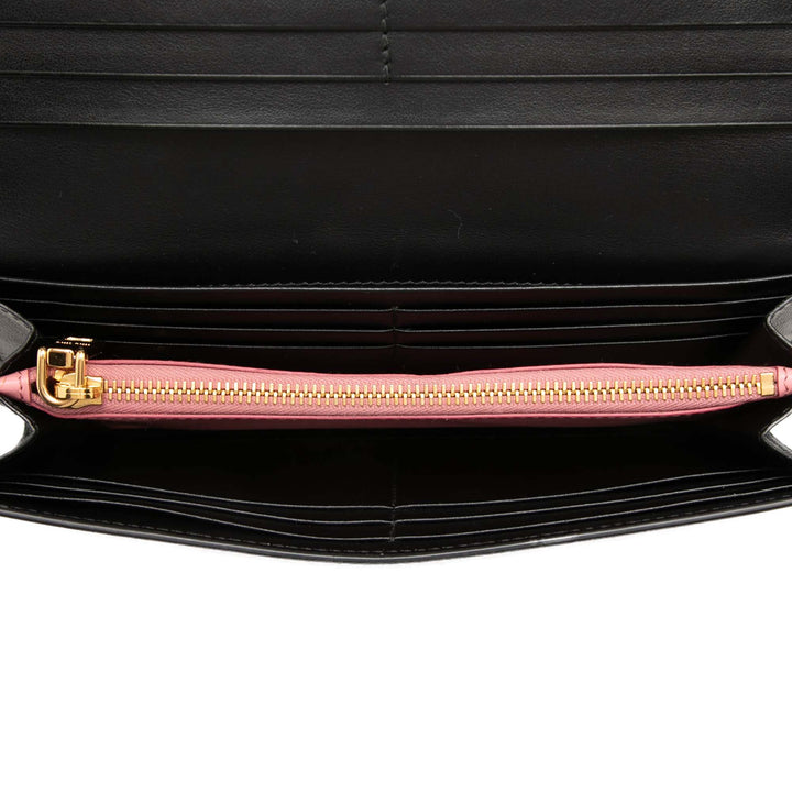 Miu Miu Soft Veau Bow Bifold Portefeuille long