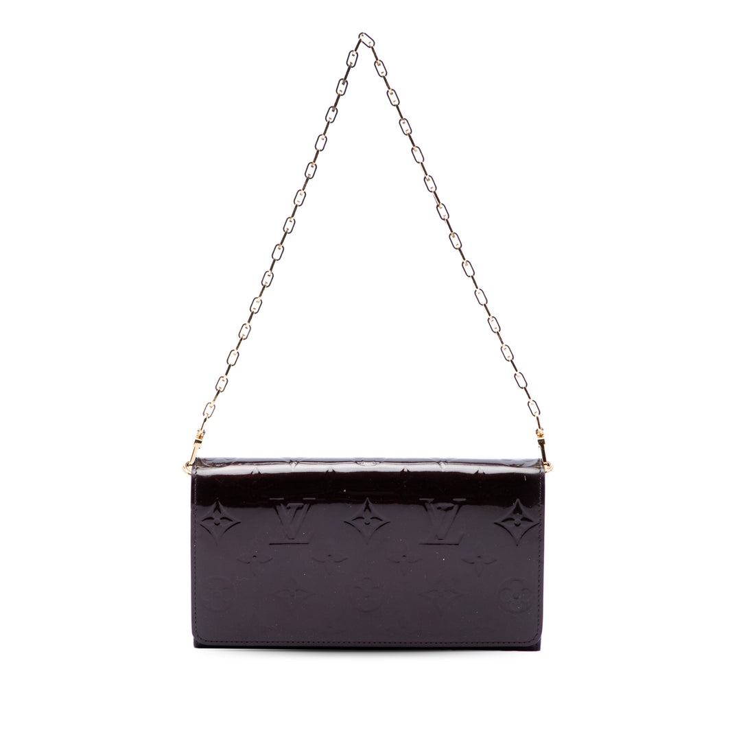 Louis Vuitton Portefeuille Sarah Chaîne Portefeuille Cuir verni Monogram Violet