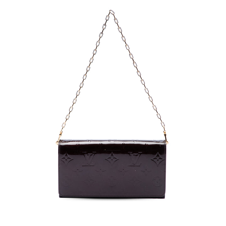 Louis Vuitton Portefeuille Sarah Chaîne Portefeuille Cuir verni Monogram Violet