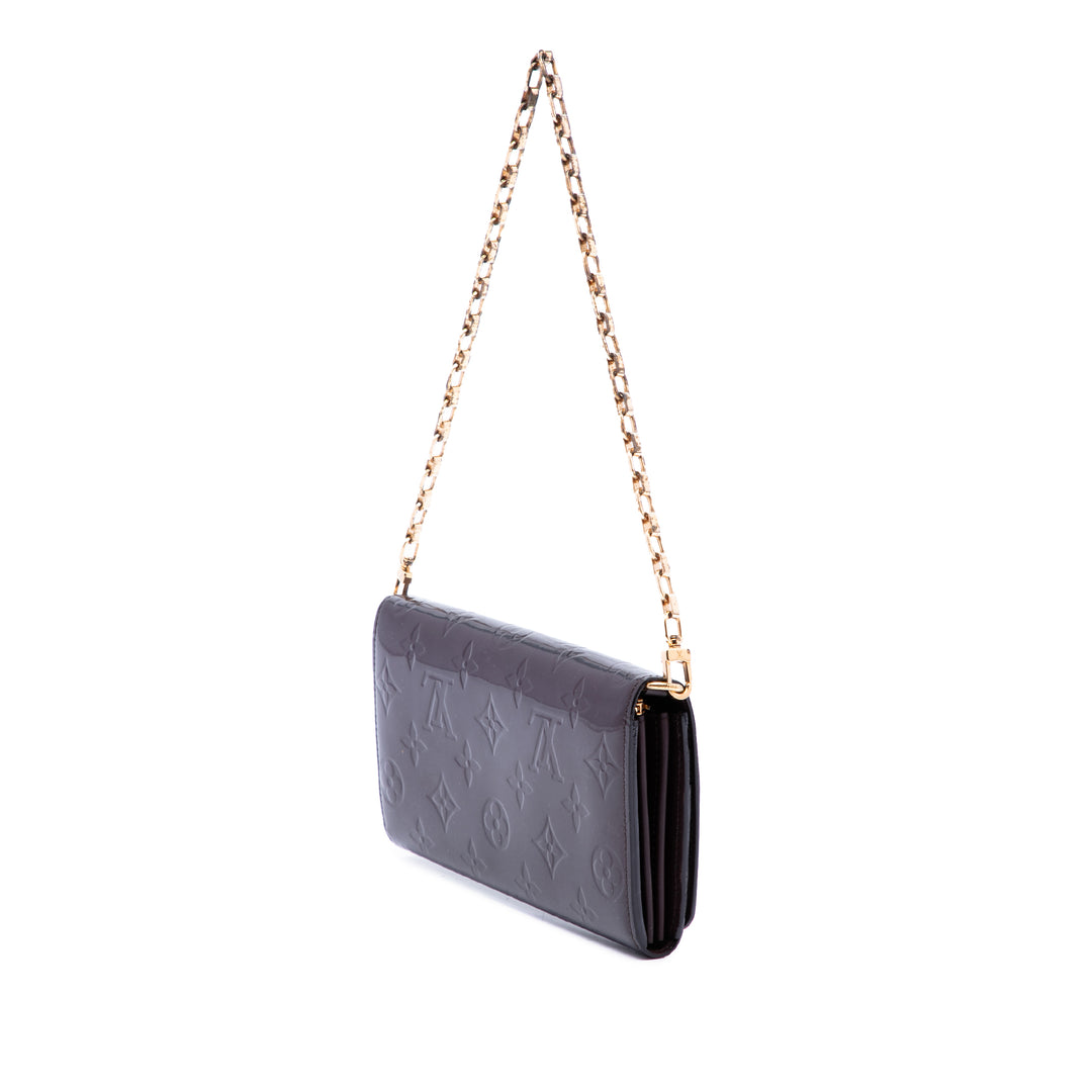 Louis Vuitton Portefeuille Sarah Chaîne Portefeuille Cuir verni Monogram Violet