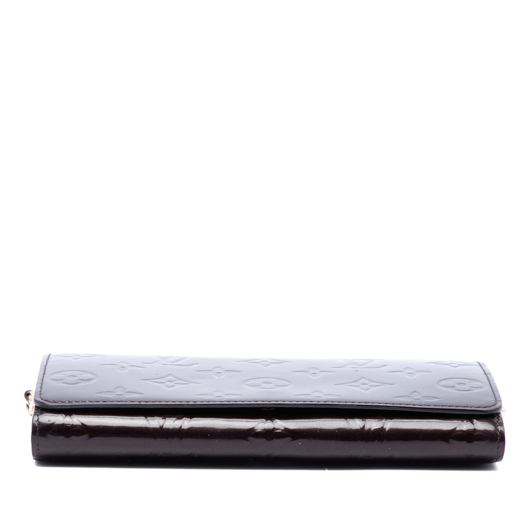 Louis Vuitton Portefeuille Sarah Chaîne Portefeuille Cuir verni Monogram Violet