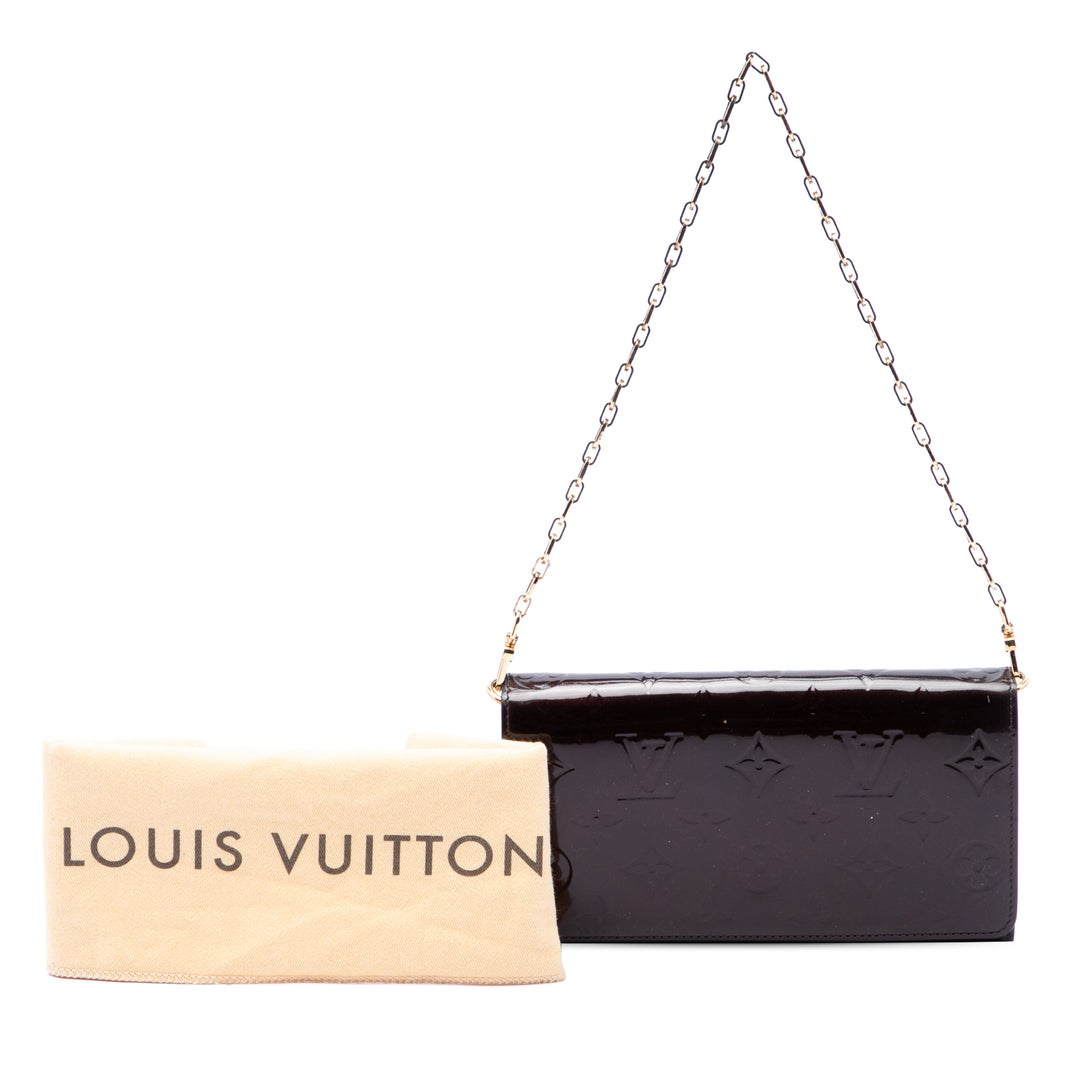 Louis Vuitton Portefeuille Sarah Chaîne Portefeuille Cuir verni Monogram Violet