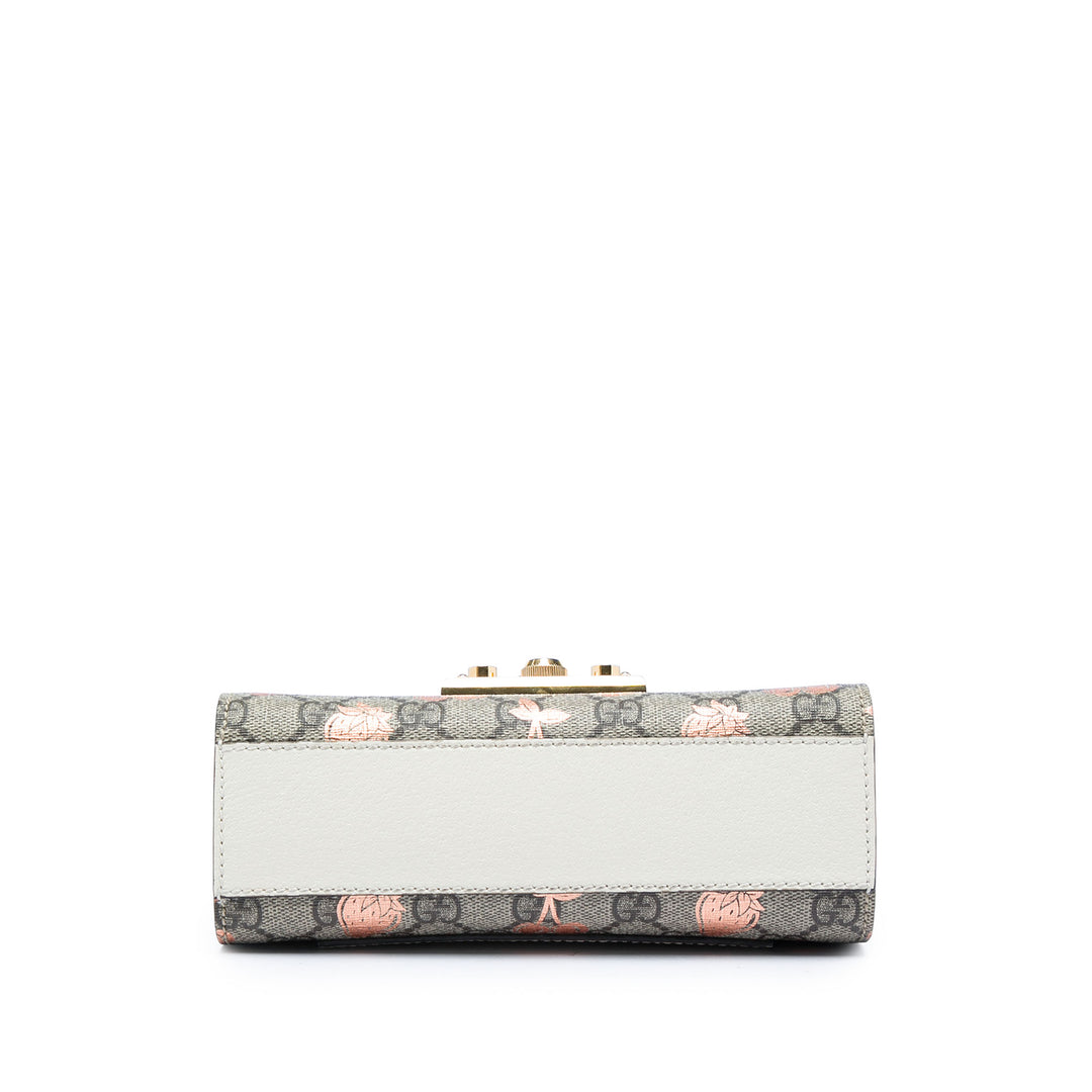 Gucci Small GG Supreme Berry Padlock Sac porté croisé
