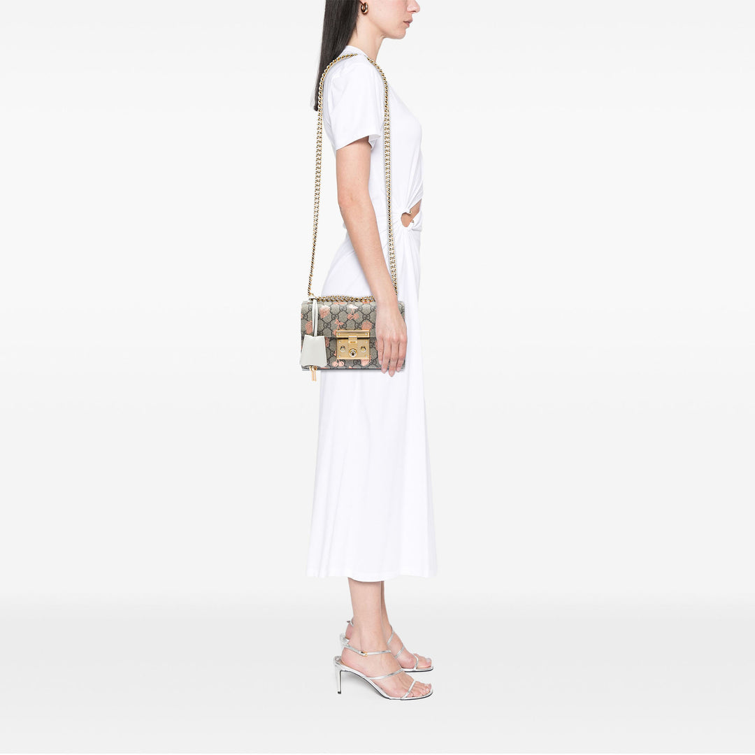Gucci Small GG Supreme Berry Padlock Sac porté croisé