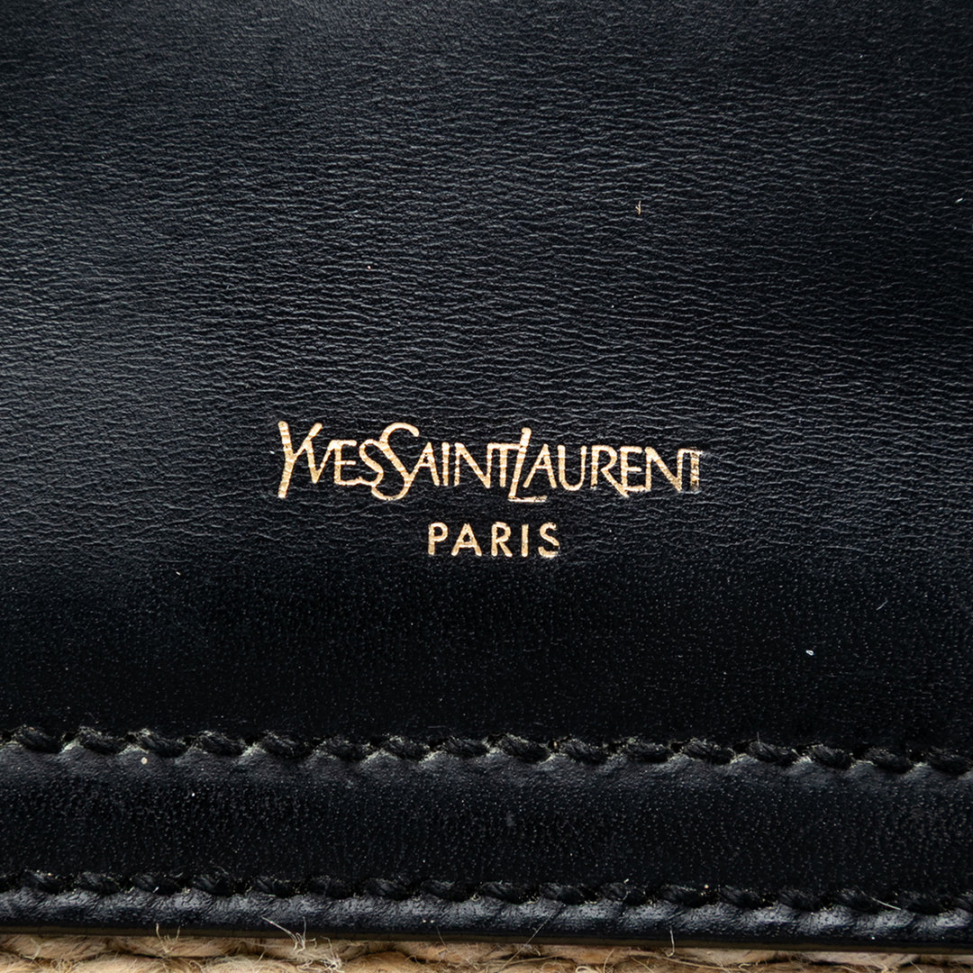 Saint Laurent Woven Raffia et Cuir Maia Padlock Sac à main