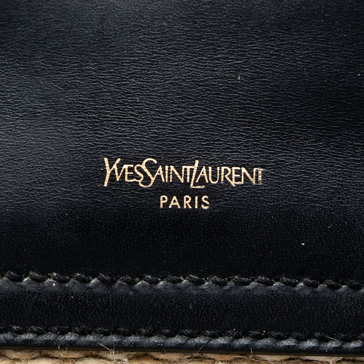 Saint Laurent Woven Raffia et Cuir Maia Padlock Sac à main