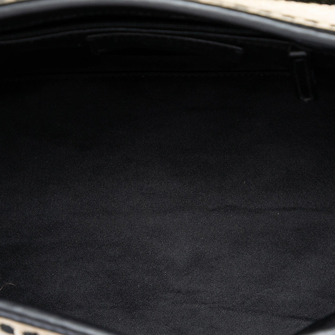 Saint Laurent Woven Raffia et Cuir Maia Padlock Sac à main