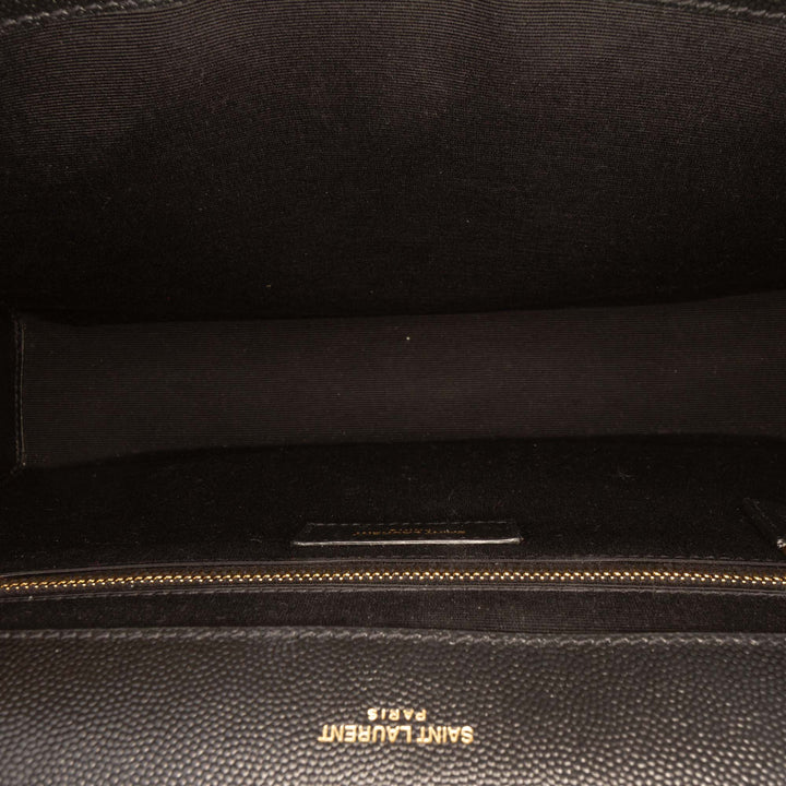 Saint Laurent Large Chevron Grain de Poudre Monogram Sac enveloppe