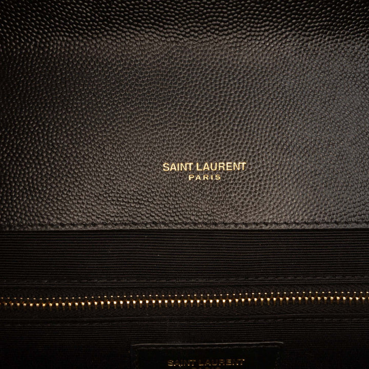 Saint Laurent Large Chevron Grain de Poudre Monogram Sac enveloppe