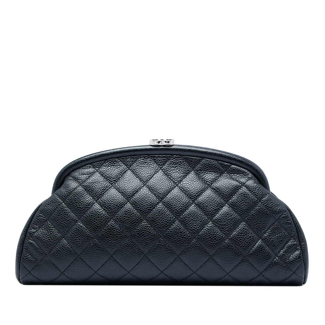 Chanel Matelassé Timeless Kisslock Pochette Cuir caviar