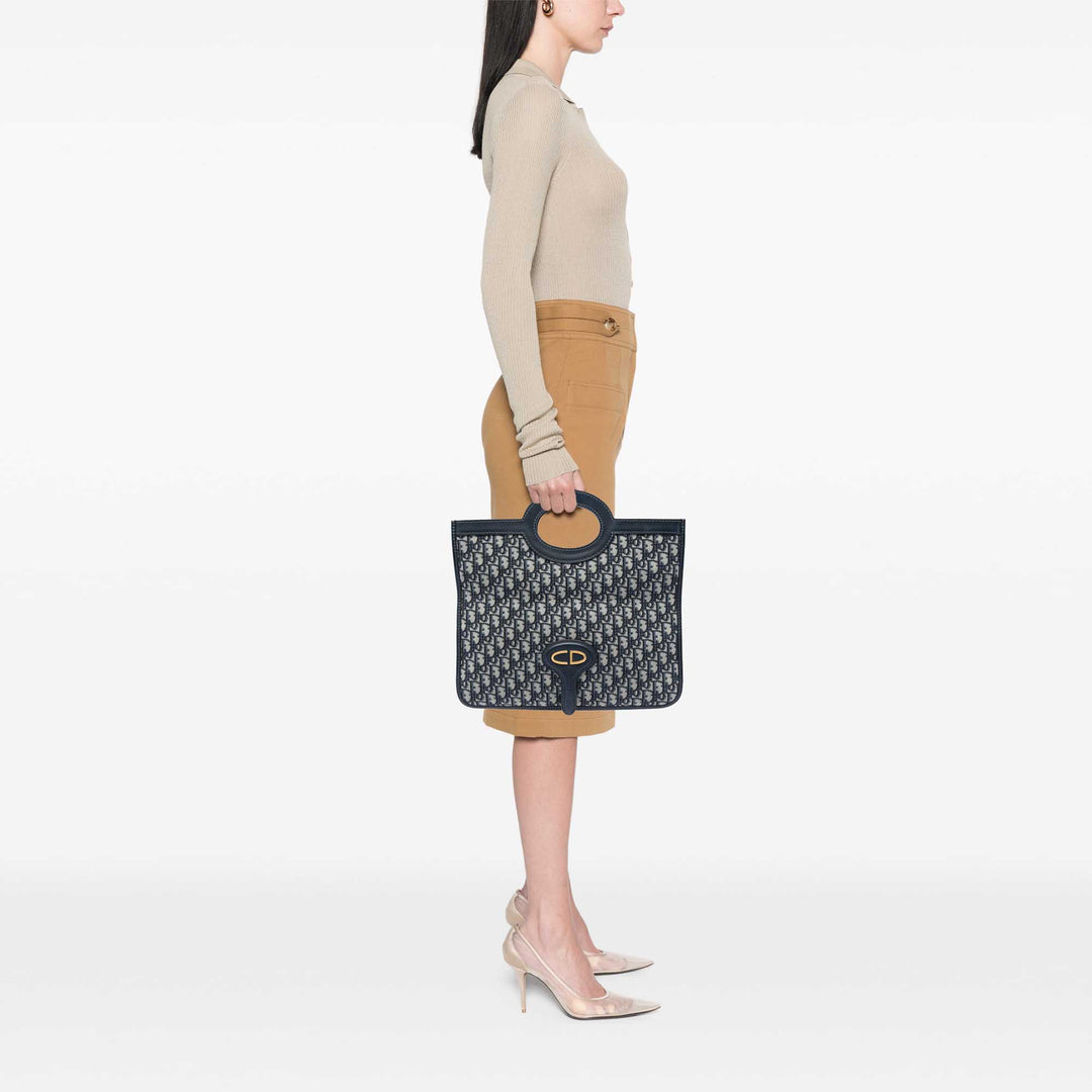 Dior Fold Over Pochette Oblique Bleu