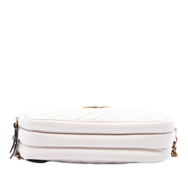 Gucci Mini GG Marmont Matelasse Cuir de veau Triple Zip Sac porté croisé