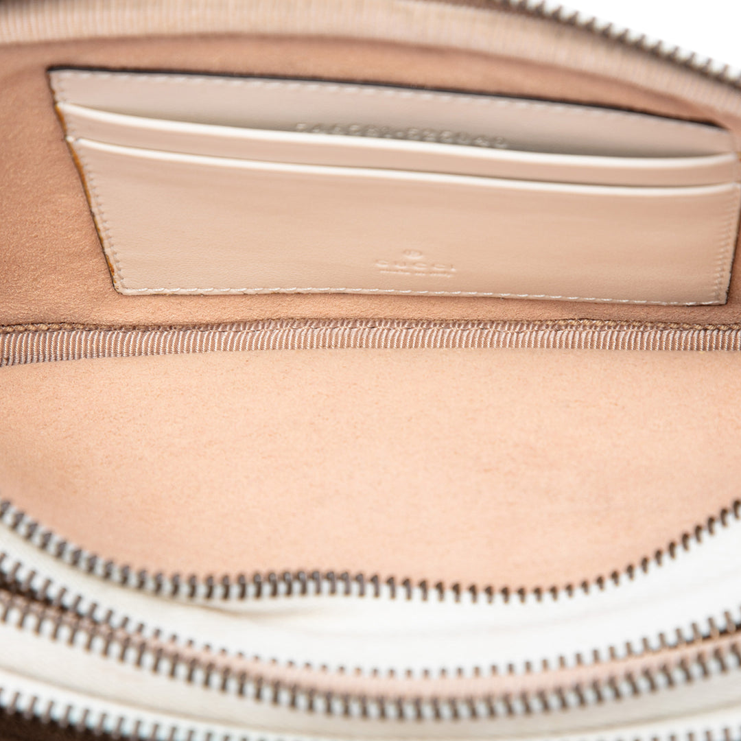 Gucci Mini GG Marmont Matelasse Cuir de veau Triple Zip Sac porté croisé