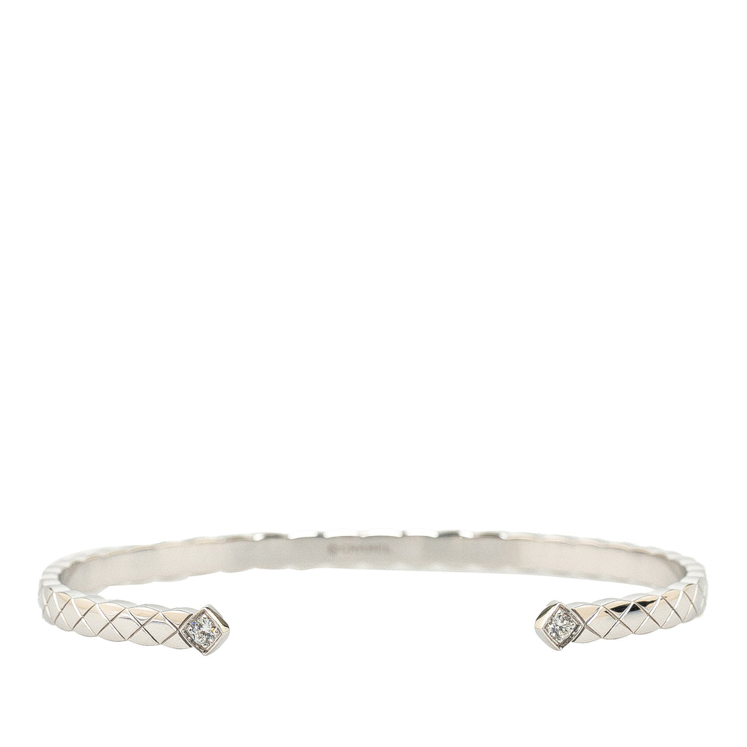 18K White Gold Diamond Coco Crush Bangle Silver - Gaby Paris