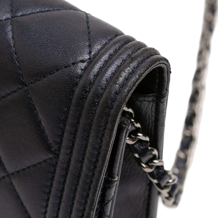 Chanel Matelassé Cuir d’agneau Boy Wallet on Chain