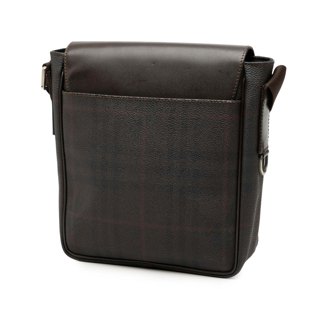 Burberry Smoke Check Coated Toile et Cuir Sac porté croisé
