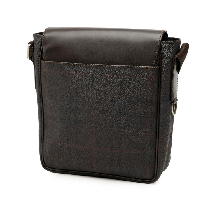 Burberry Smoke Check Coated Toile et Cuir Sac porté croisé