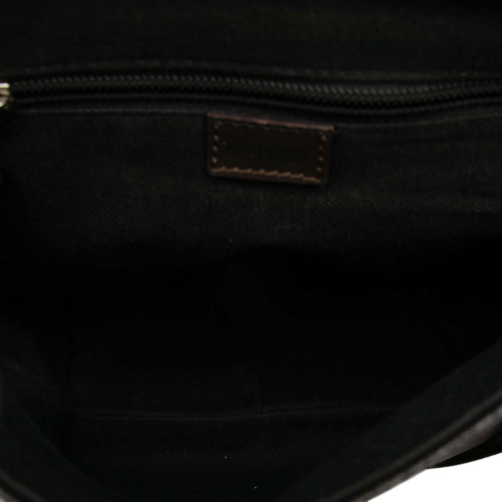 Burberry Smoke Check Coated Toile et Cuir Sac porté croisé