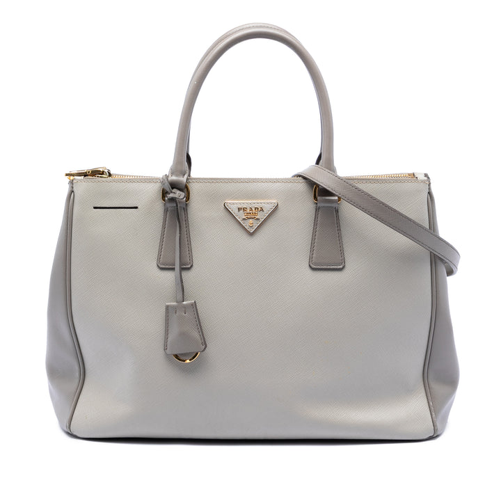 Prada Medium Bicolor Saffiano Lux Galleria Double Zip Sac