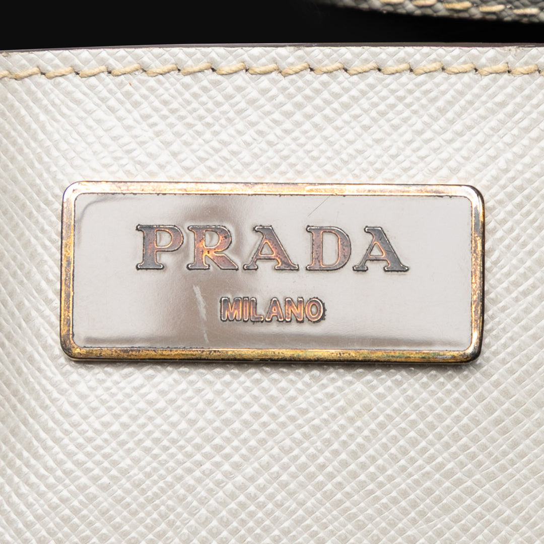 Prada Medium Bicolor Saffiano Lux Galleria Double Zip Sac