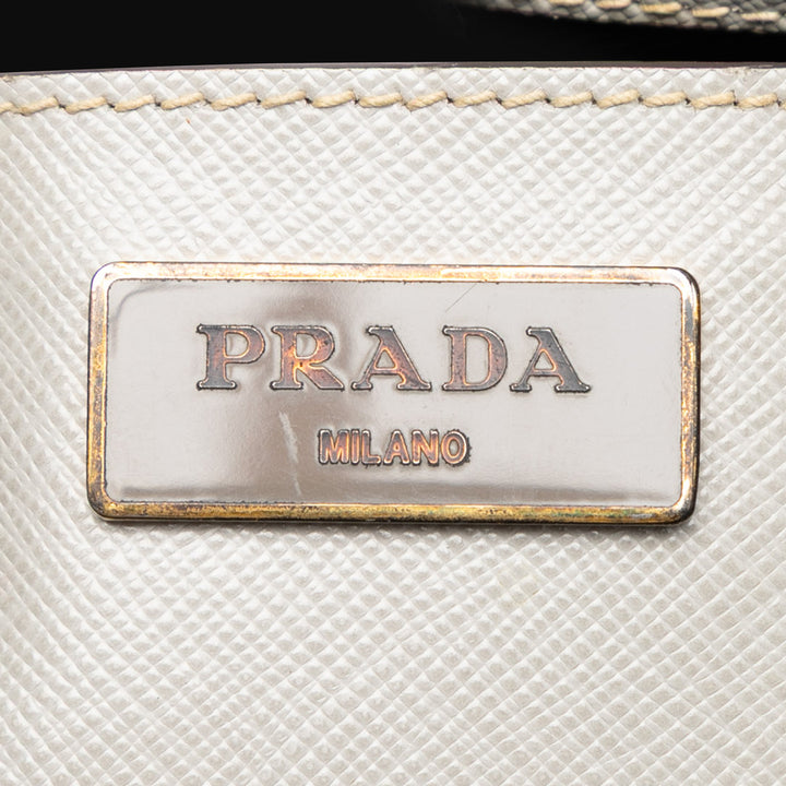 Prada Medium Bicolor Saffiano Lux Galleria Double Zip Sac