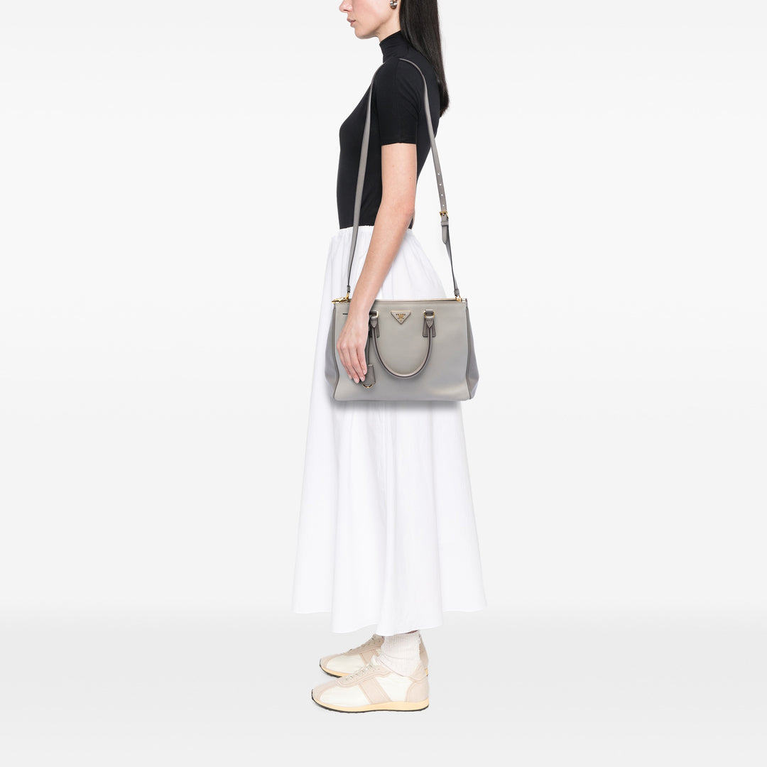 Prada Medium Bicolor Saffiano Lux Galleria Double Zip Sac