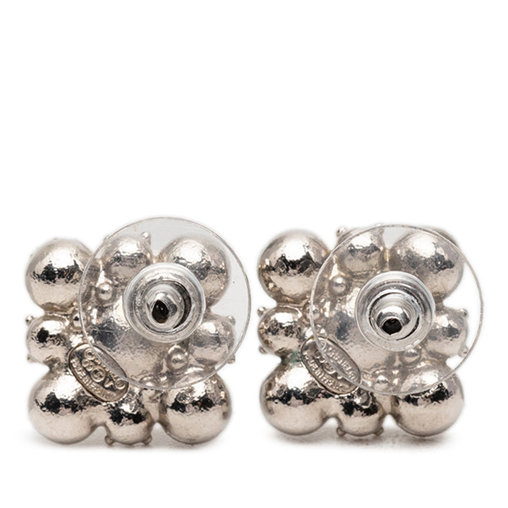 Chanel CC Brass Strass fermoir poussette Boucles d’oreilles