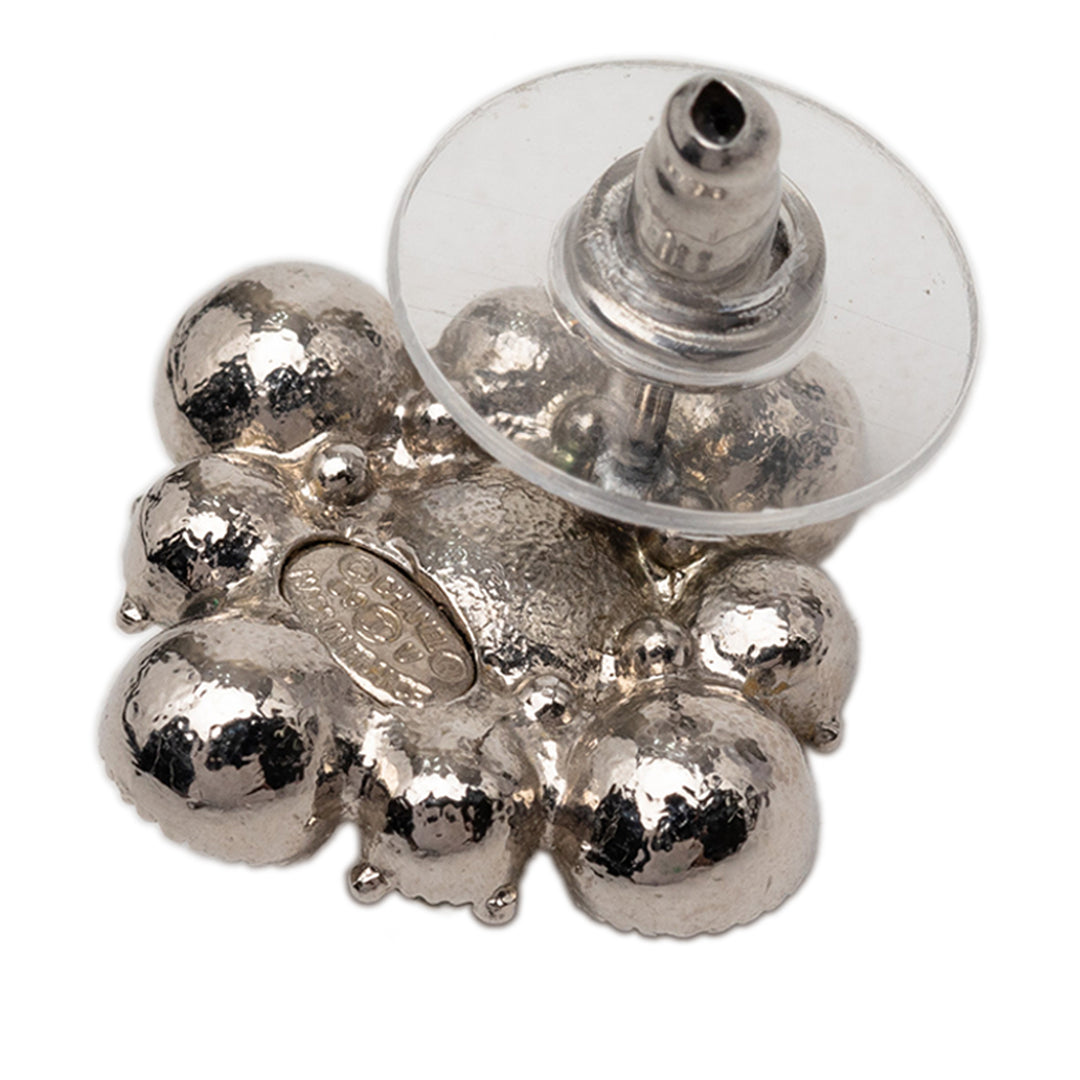 Chanel CC Brass Strass fermoir poussette Boucles d’oreilles
