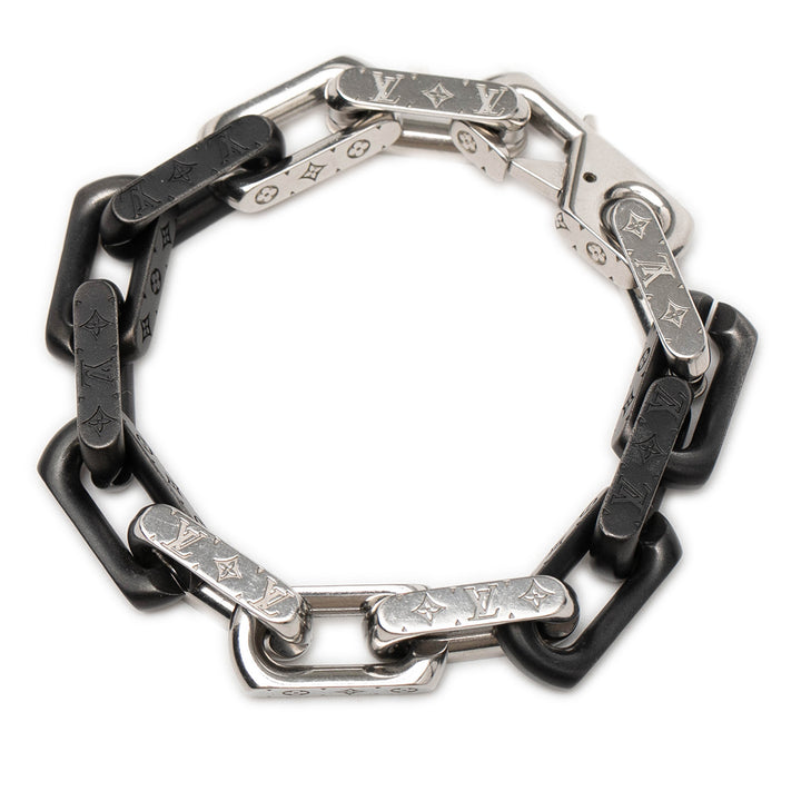 Louis Vuitton Stainless Steel Monogram Chain Bracelet