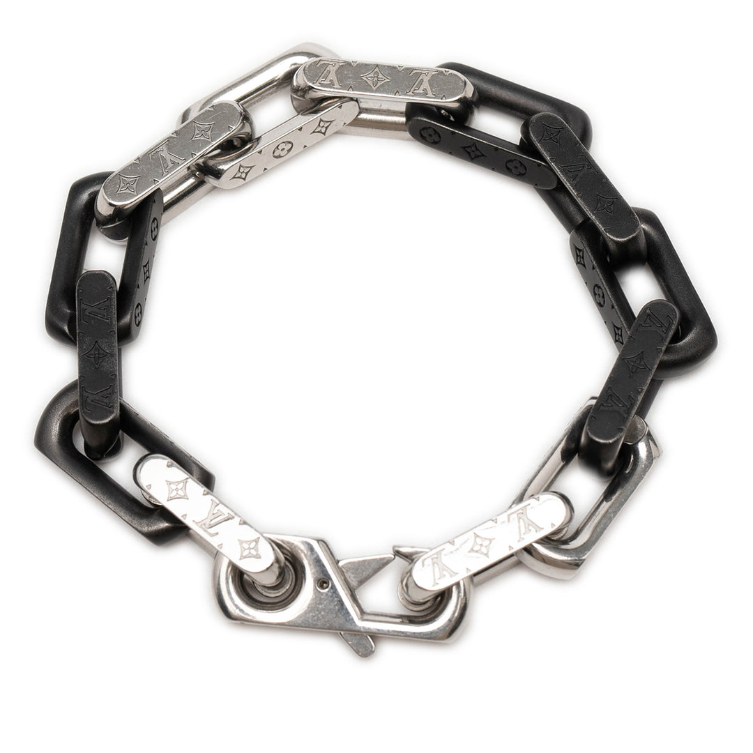 Louis Vuitton Stainless Steel Monogram Chain Bracelet