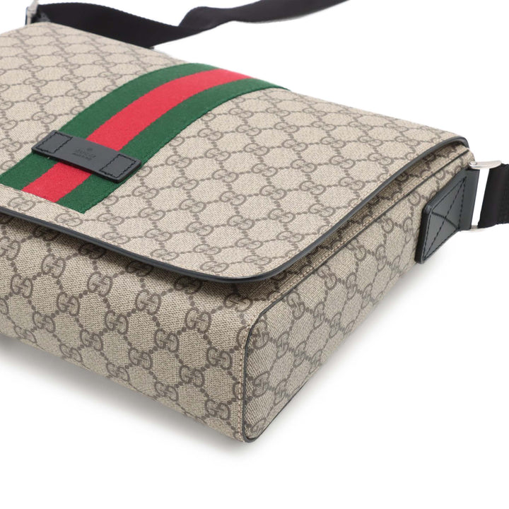 Gucci GG Supreme Web à rabat Messenger Sac