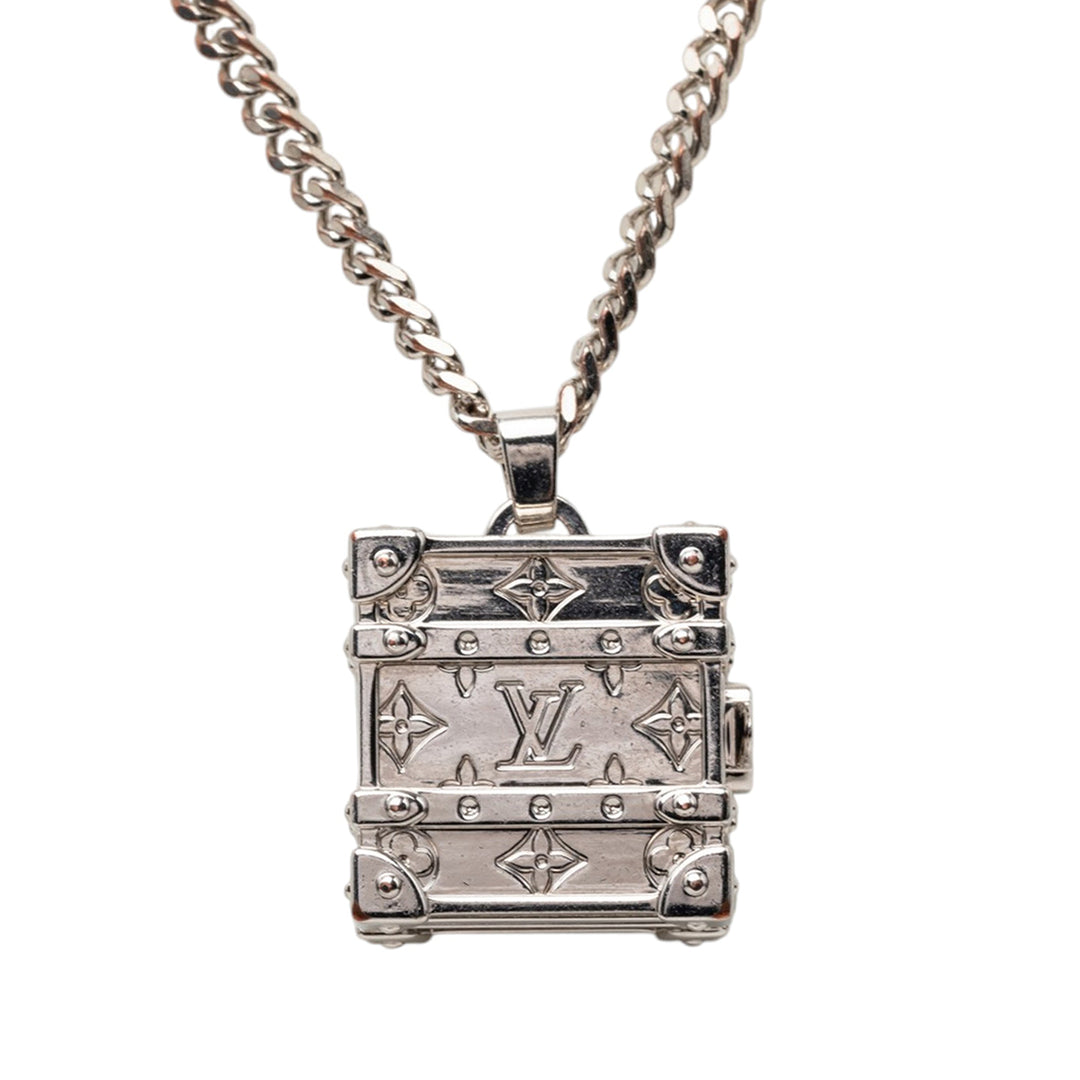 Louis Vuitton Brass Monogram Trunk Pendant Collier
