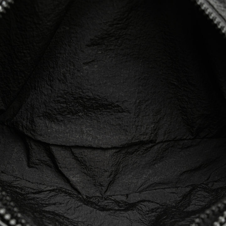 Nylon and Calfskin Intrecciato Belt Bag Black - Gaby Paris