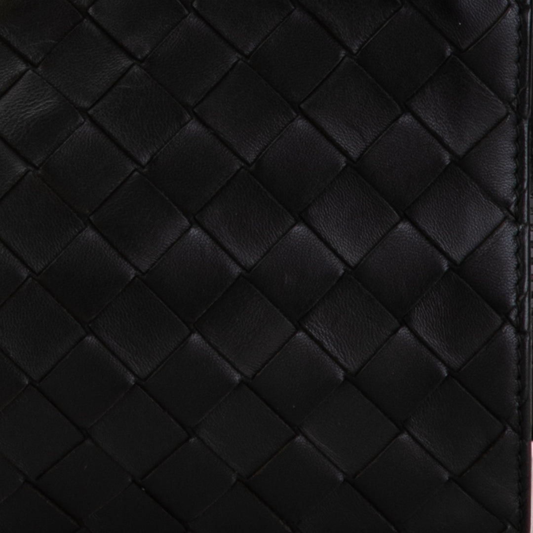 Nylon and Calfskin Intrecciato Belt Bag Black - Gaby Paris