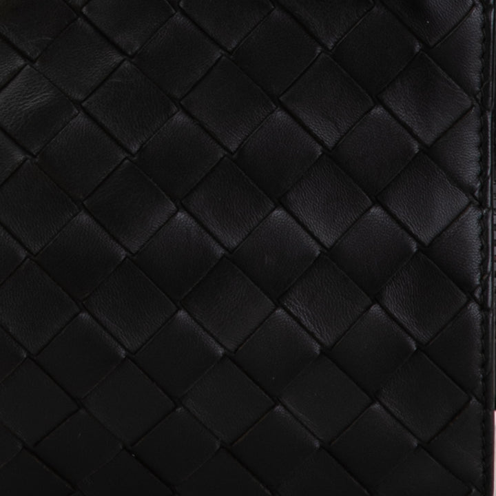 Nylon and Calfskin Intrecciato Belt Bag Black - Gaby Paris