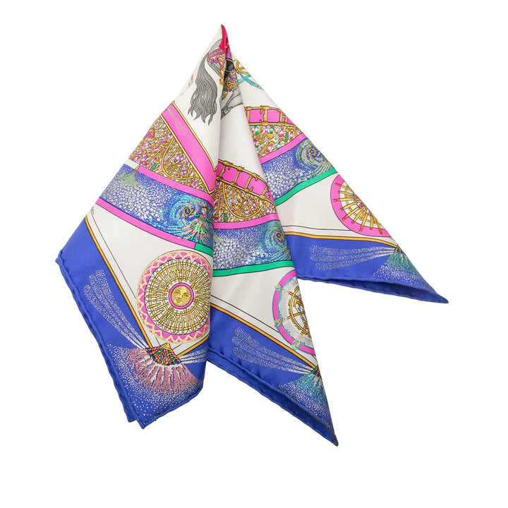 Hermès Carré Feux D Artifice Carre Handkerchief Bleu – vue principale – GABY PARIS
