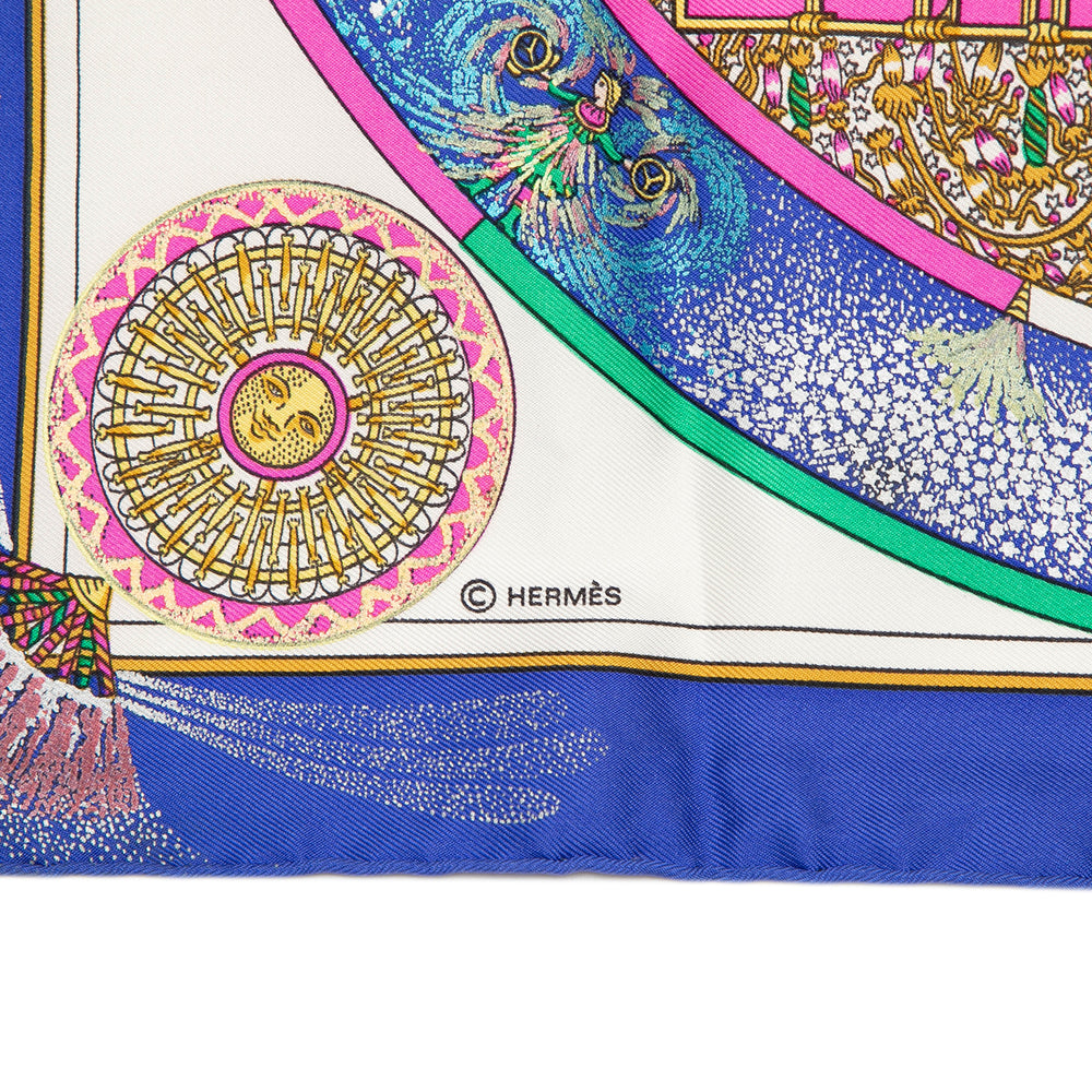 Hermès Carré Feux D Artifice Carre Handkerchief Bleu – vue 2 – GABY PARIS
