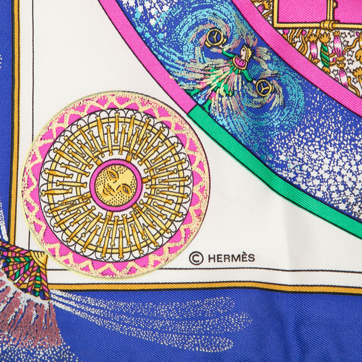 Hermès Carré Feux D Artifice Carre Handkerchief Bleu – vue 3 – GABY PARIS