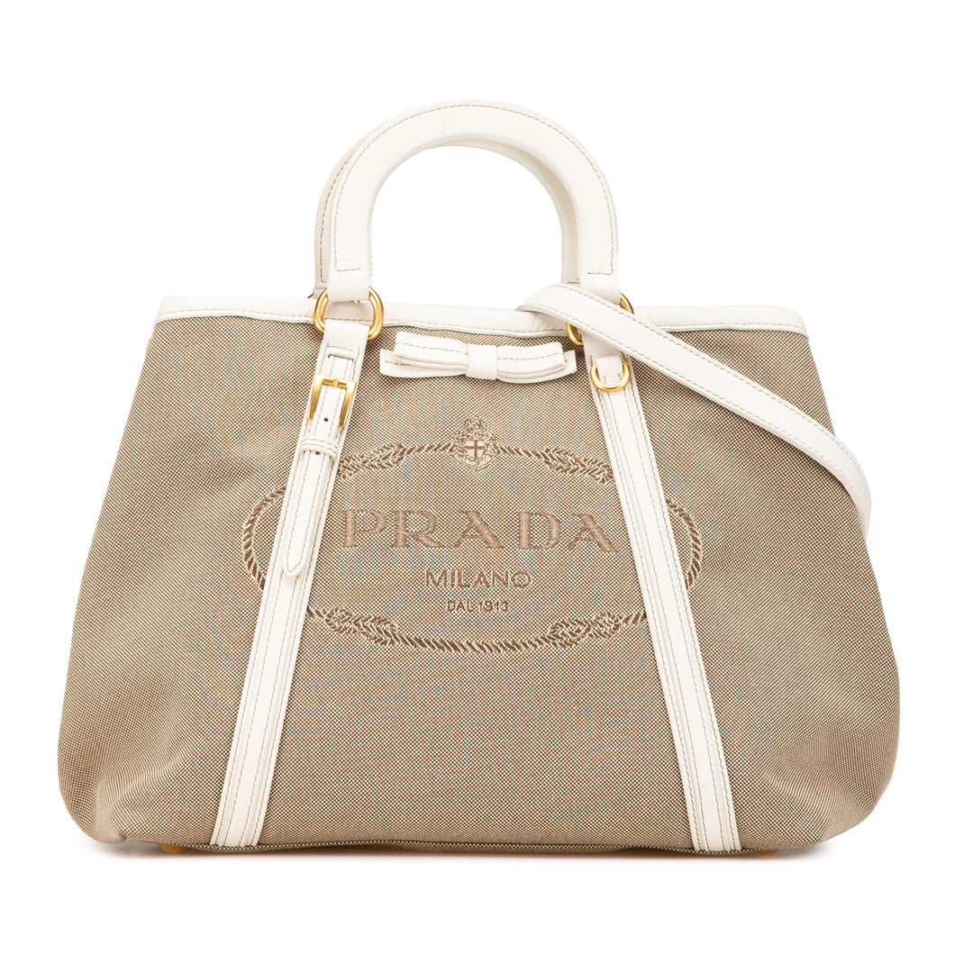 Canvas Canapa Logo Satchel Brown - Gaby Paris