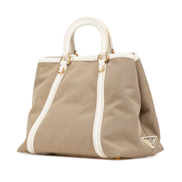 Canvas Canapa Logo Satchel Brown - Gaby Paris