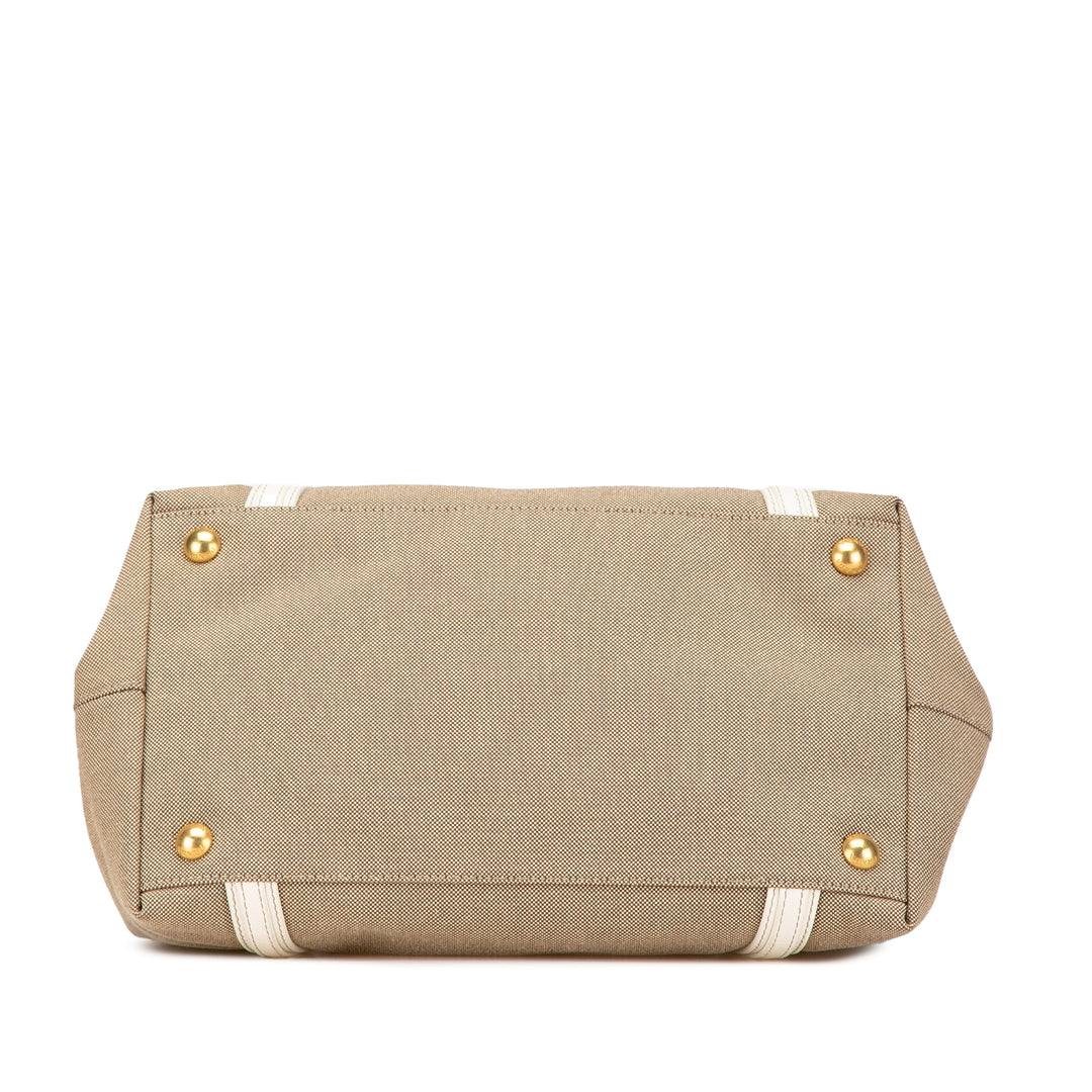Canvas Canapa Logo Satchel Brown - Gaby Paris