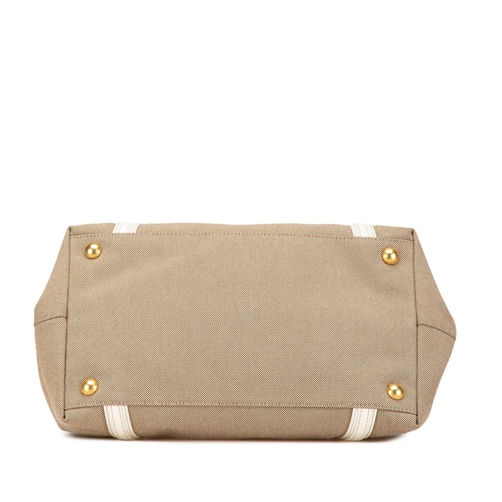 Canvas Canapa Logo Satchel Brown - Gaby Paris