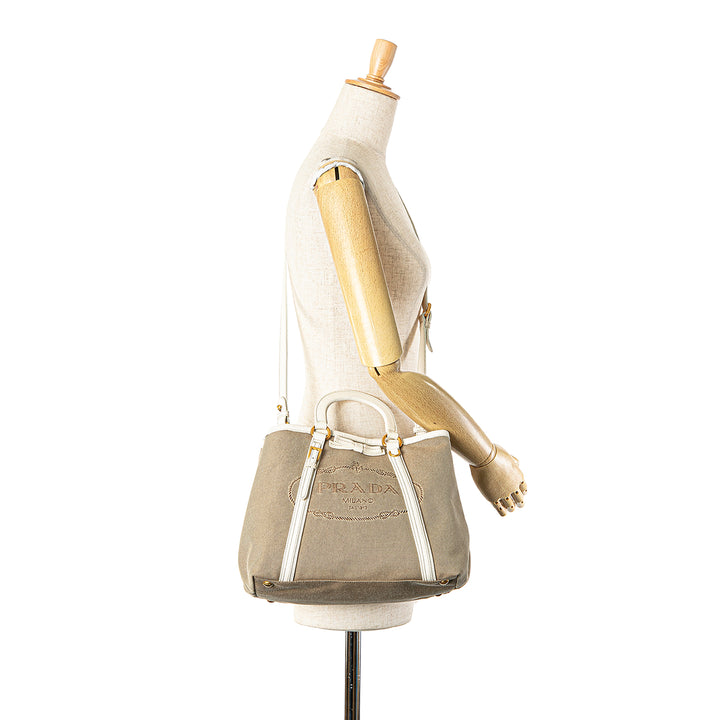 Canvas Canapa Logo Satchel Brown - Gaby Paris
